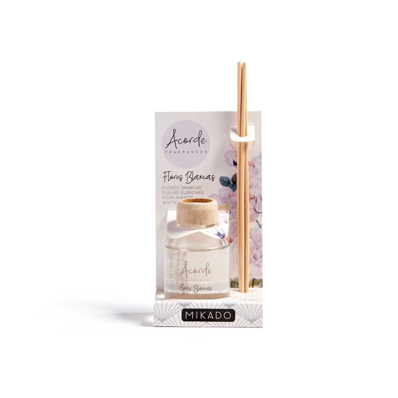 MIKADO 50 ML CON VARILLA FLORES BLANCAS