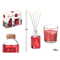 SET MIKADO 100ML CANDLE 30H RED FRUITS