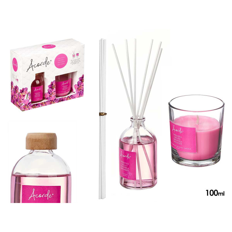 CONJ DIFUSOR 100ML VELA 30H ORQUIDEA
