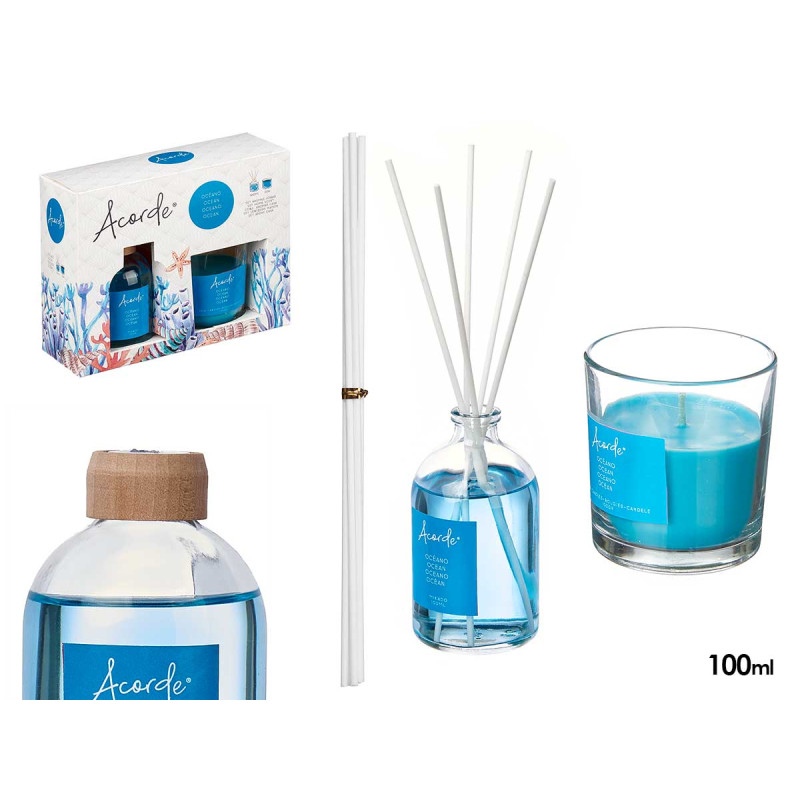SET MIKADO 100ML BOUGIE 30H OCÉAN