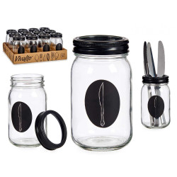 RANGE COUVERTS VERRE AVEC COUVERCLE METAL COUTEAU 