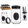RANGE COUVERTS VERRE AVEC COUVERCLE METAL COUTEAU 