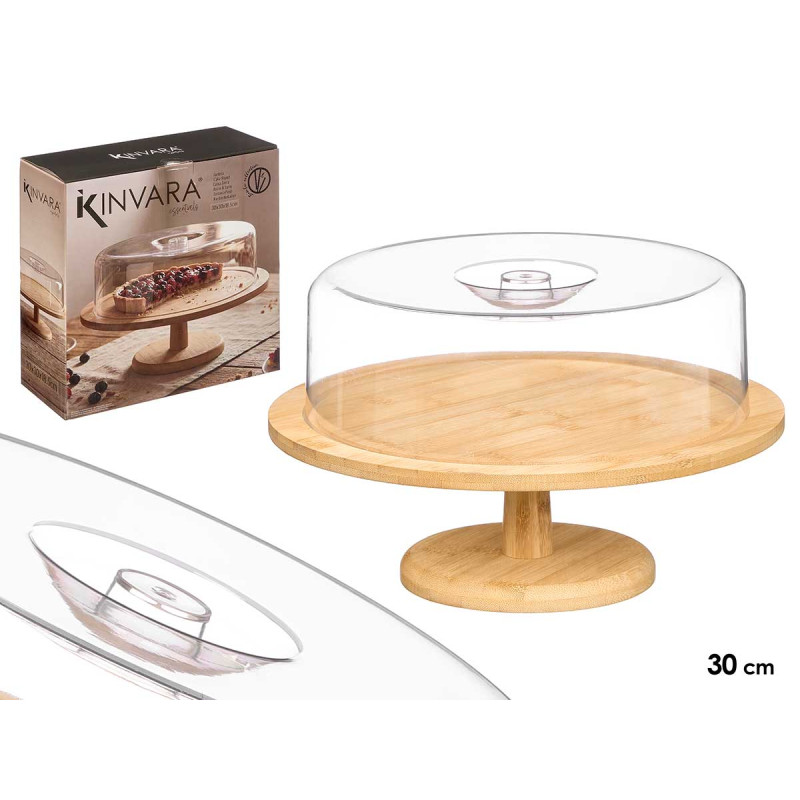 BOÎTE À TARTE BAMBOU AVEC COUVERCLE PLASTIQUE