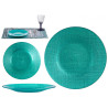 ASSIETTE VERRE 21CM TURQUOISE