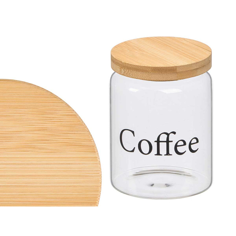 POT ROND BOROSILICATE COUVERCLE BAMBOU CAFÉ