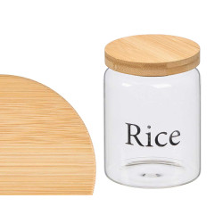 BOTE BOROSILICATO REDONDO TAPA BAMBU RICE