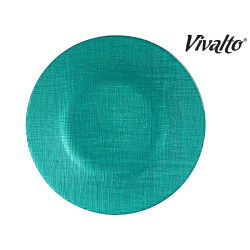 PIATTO VETRO 21CM TURCHESE