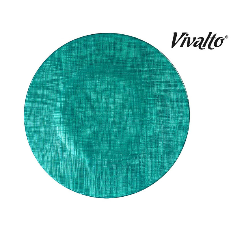 PLATO VIDRIO 21CM TURQUESA