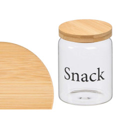 BOTE BOROSILICATO REDONDO TAPA BAMBU SNACK