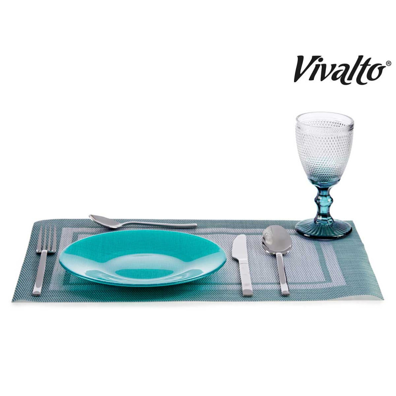 PIATTO VETRO 21CM TURCHESE