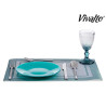 PIATTO VETRO 21CM TURCHESE