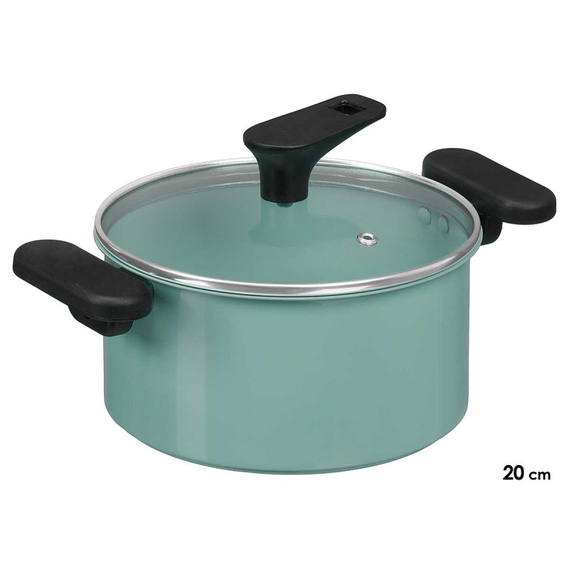 PANELA INDUCAO TAMPA VIDRO 20CM MENTA