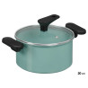 CACEROLA INDUCCION TAPA CRISTAL 20CM MENTA