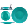 ASSIETTE VERRE 27CM TURQUOISE