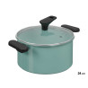 CACEROLA INDUCCION TAPA CRISTAL 24CM MENTA
