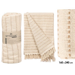 MULTIUSOS RAYAS PUNTO CREMA 160X240CM