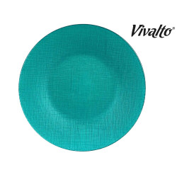 ASSIETTE VERRE 27CM TURQUOISE