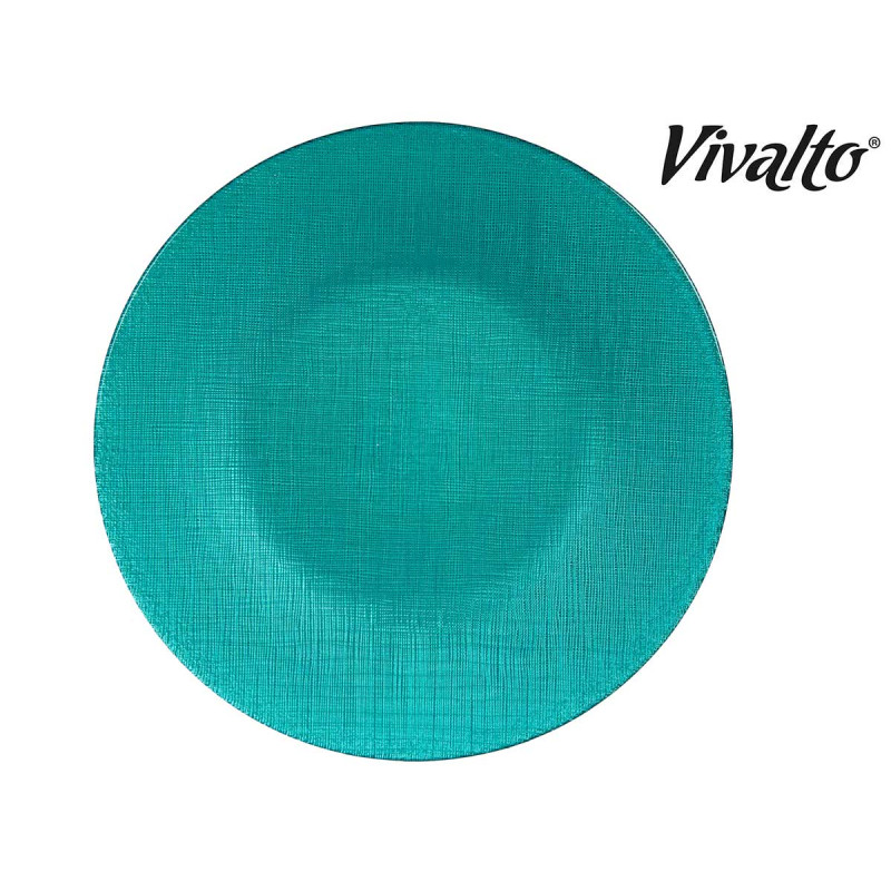 ASSIETTE VERRE 27CM TURQUOISE