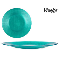 ASSIETTE VERRE 27CM TURQUOISE