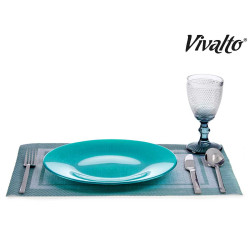 ASSIETTE VERRE 27CM TURQUOISE