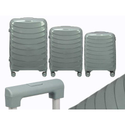 SET 3 WAVY SUITCASES GREY