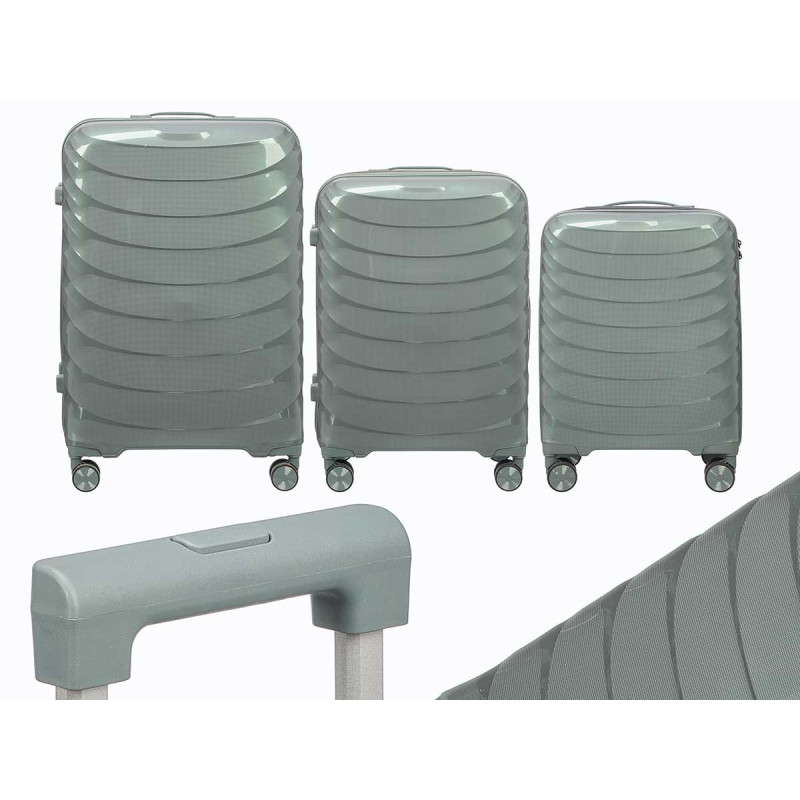 SET 3 MALETA ONDAS GRIS