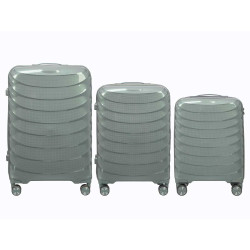 CONJUNTO 3 MALETAS ONDULADAS CINZENTO
