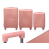ENSEMBLE 3 VALISES RAYURES SAUMON