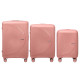 SET 3 STRIPED SUITCASES SALMON