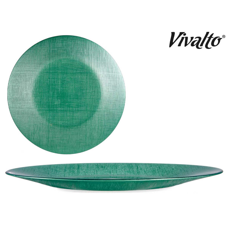 PIATTO VETRO 32CM VERDE MENTA