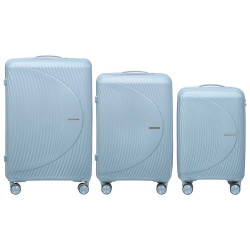 ENSEMBLE 3 VALISES RAYURES BLEUES