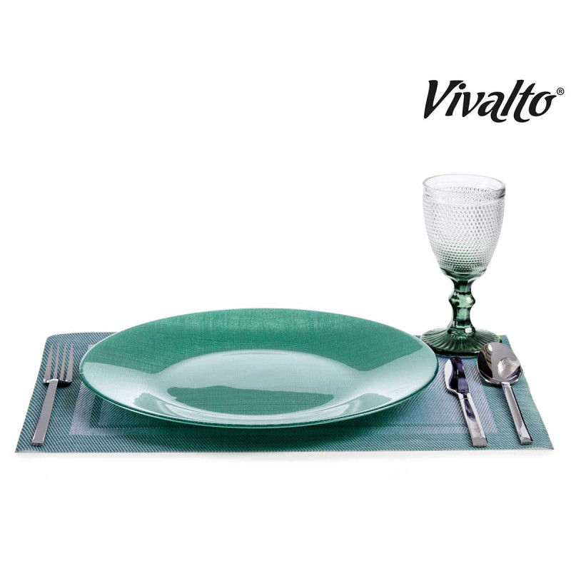 PIATTO VETRO 32CM VERDE MENTA