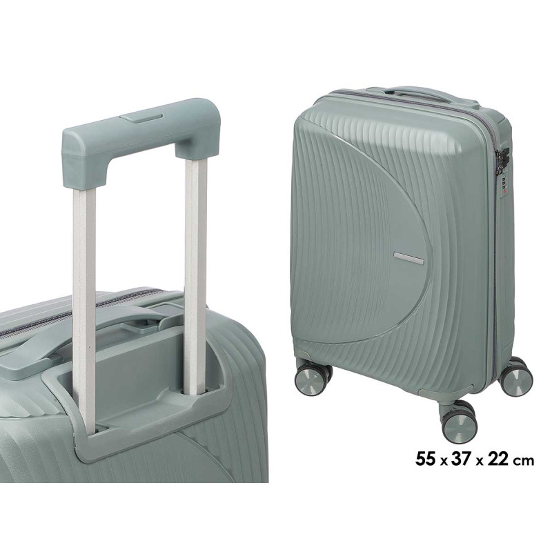 VALISE CABINE RAYÉE GRIS