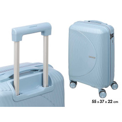 MALETA CABINA RAYAS AZUL