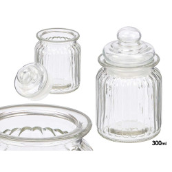 FRASCO REDONDO TAMPA VIDRO 300ML