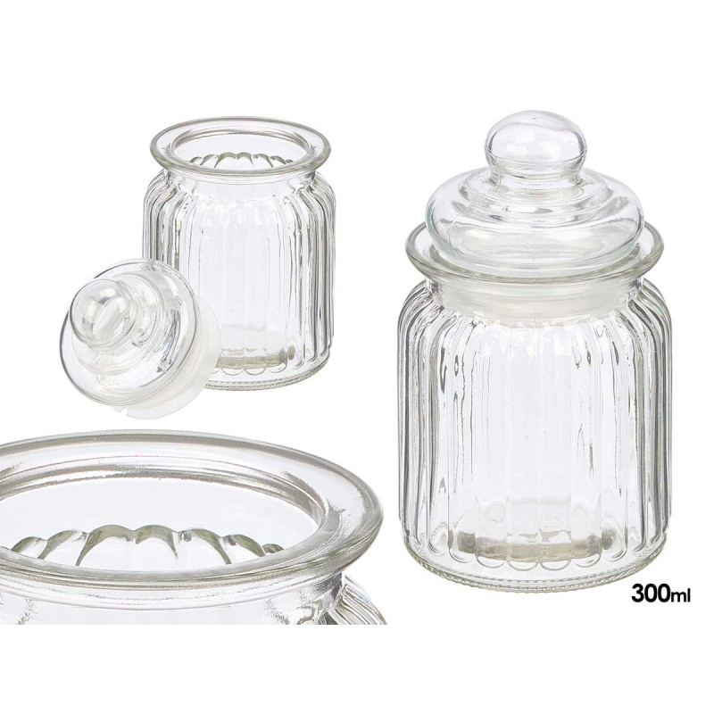 ROUND JAR GLASS LID 300ML