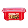 2L RED MICROWAVE LUNCH BOX STEAM VENT