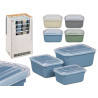 SET 3 STRIPED LUNCH BOX 600ML 1,1L 1,8L ASRT 4 COL