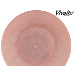 PRATO DE BOLO VIDRO 33CM COM PE ROSA PASTEL 