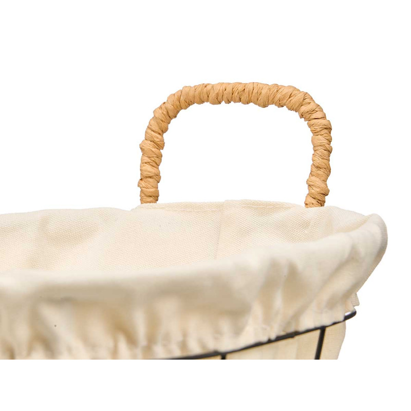 CESTA METAL OVALADA TELA 25X20X8CM