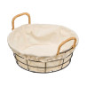 ROUND METAL BASKET FABRIC 23X23X8CM