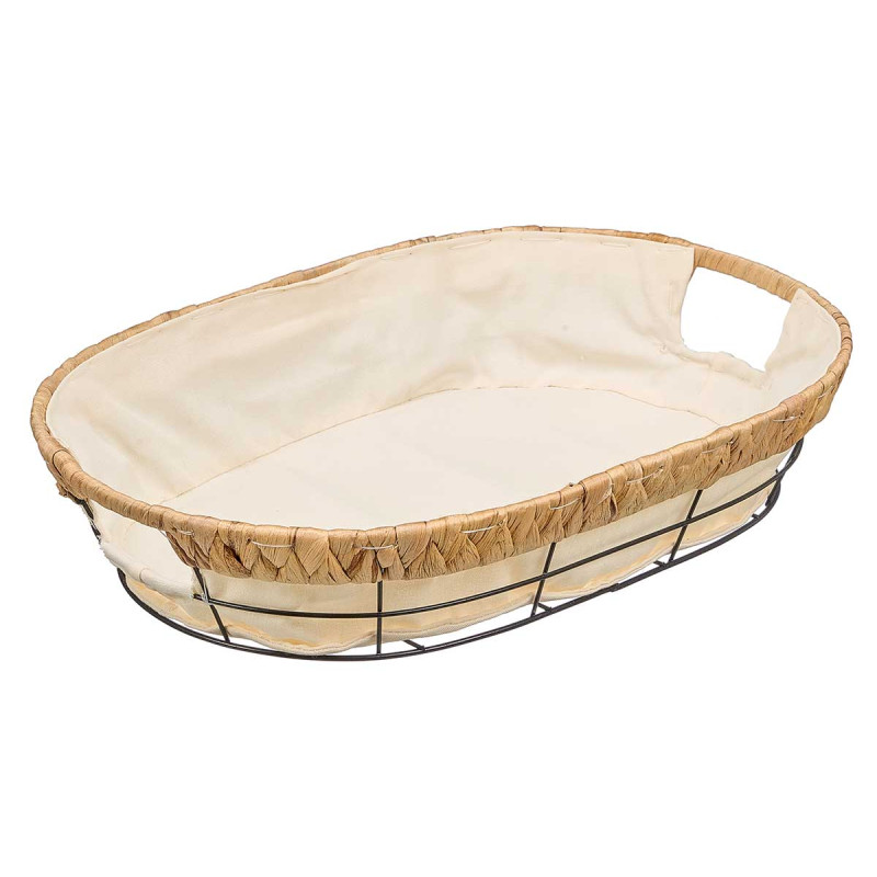 CESTA METAL OVALADA TELA 41X29X8CM
