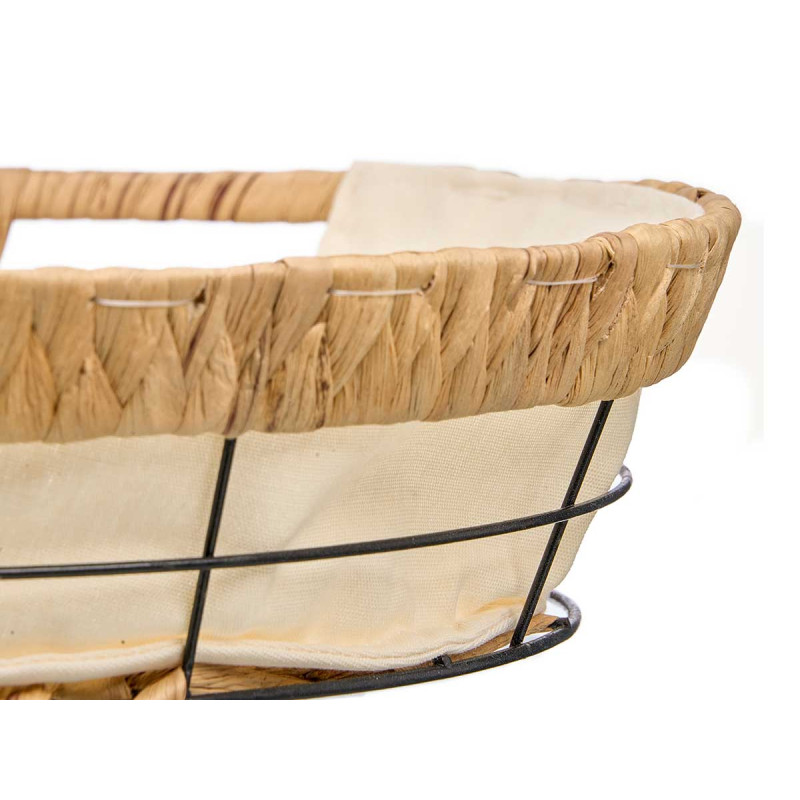CESTA METAL REDONDA TELA 35,5X35,5X8CM