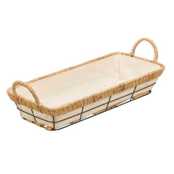 RECTANGULAR METAL BASKET FABRIC 41X18X7,5CM