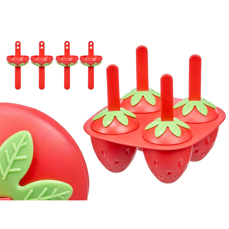 SET 4 STRAWBERRY ICE CREAM MOLD