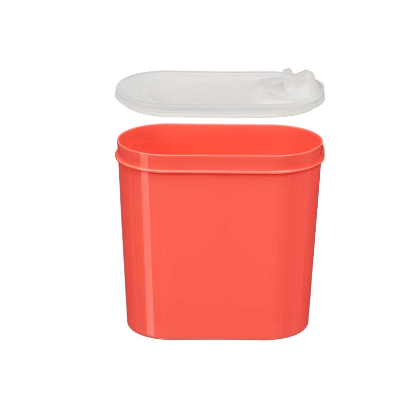 PORTE-GAZPACHO PLASTIQUE ROUGE COUVERCLE TRANSPARE