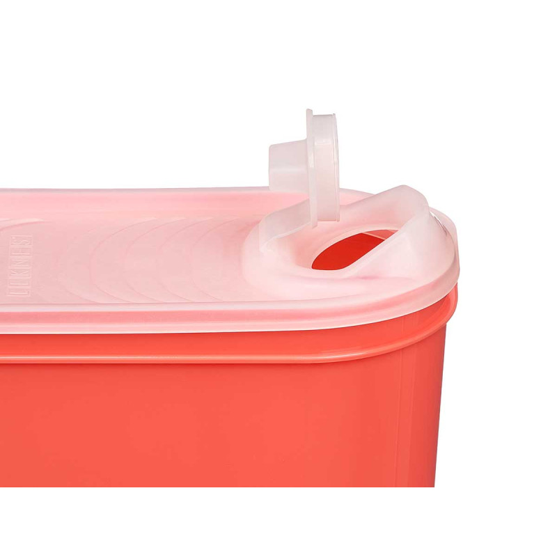 PORTA GAZPACHO PLASTICO VERMELHO TAMPA TRANSPARENT