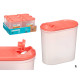 PORTA GAZPACHO PLASTICO TRANSPARENTE TAMPA VERMELH