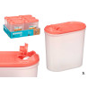 PORTE-GAZPACHO PLASTIQUE TRANSPARENT COUVERCLE ROU