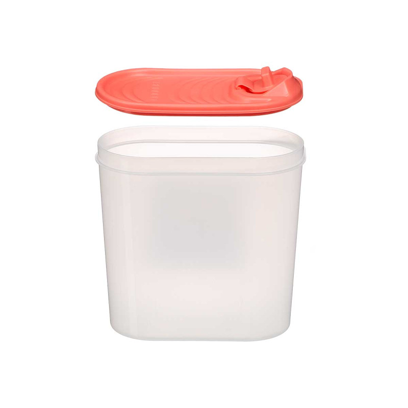 PORTE-GAZPACHO PLASTIQUE TRANSPARENT COUVERCLE ROU